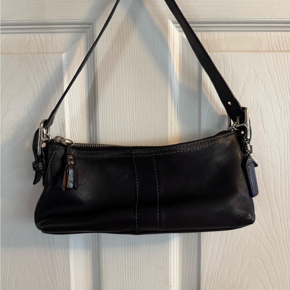💫 🖤 Iconic Y2K Vintage Coach Hamptons SoHo Baguette - black Leather 🖤💫